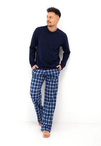 Pigiama uomo Sensis Carter 100% cotone manica lunga pantaloni a quadri