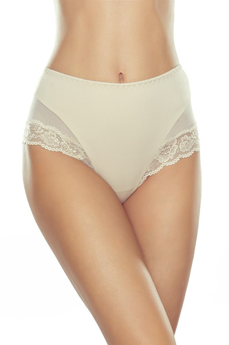 Vensa Eldar beige - mutandina snellente, a vita alta, in microfibra e pizzo, elegante