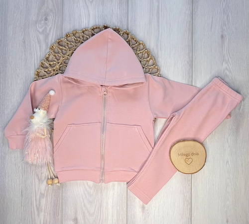 Mamatti DR2153 tuta bambina - set rosa con cappuccio