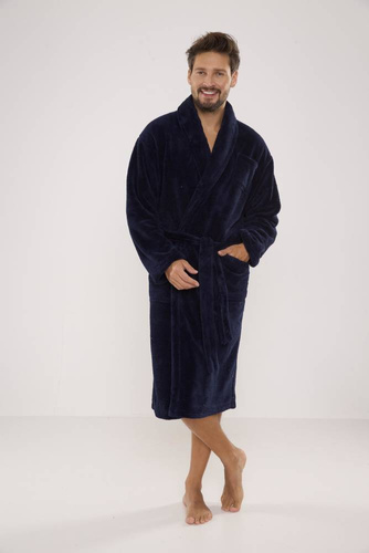 811 De Lafense vestaglia in felpa da uomo - blu navy