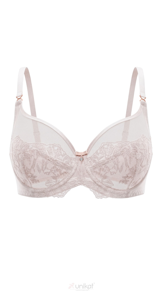 Reggiseno Soft Claudine Unikat beige ricamato morbido con ferretto