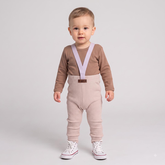 227098 Nicol BENEK Body neonato marrone manica lunga cotone con bottoni a pressione