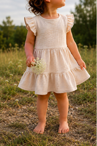 Vestito in mussola Mamatti SE50515 bambina – abito estivo leggero cotone