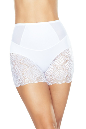 Eldar Vida bianco - mutandine modellanti, vita alta, gambe in pizzo, microfibra