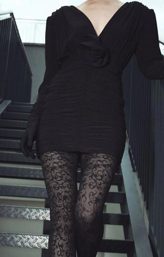 1235 Perse Collant Gabriella nero - ornamento 60 den, tecnologia 3D