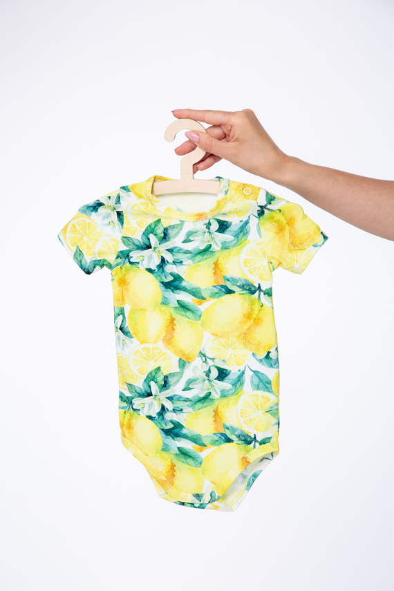 Body neonato Milk & Love cotone limoni manica corta