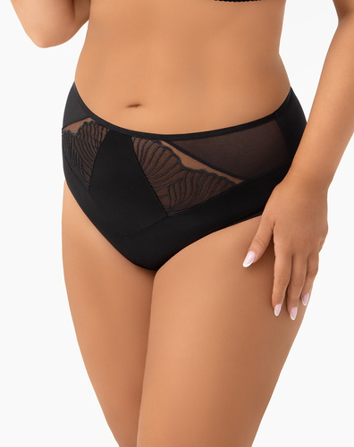 Slip Lotta F007 Gorsenia a vita alta in microfibra con ricamo