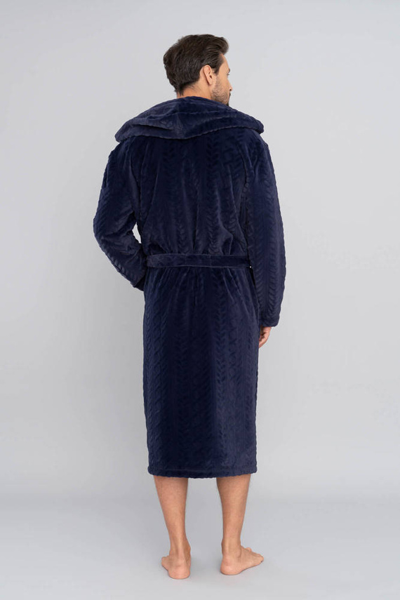 Zygmunt Accappatoio da uomo con cappuccio Moda italiana - blu navy