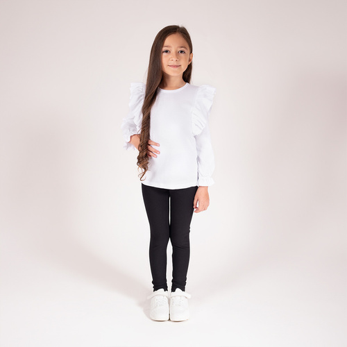 198282 Leggings Viki Nicol per bambina - cotone con elastan, confortevole, nero, produzione lucida