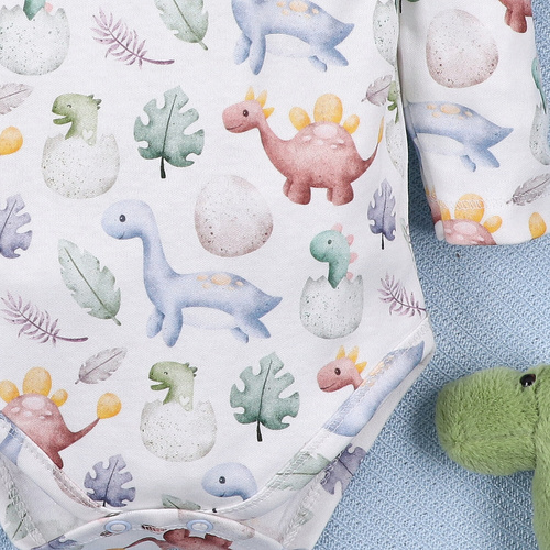 ABN-5564 Body Dino Explorer in cotone organico stampato Nini, manica lunga