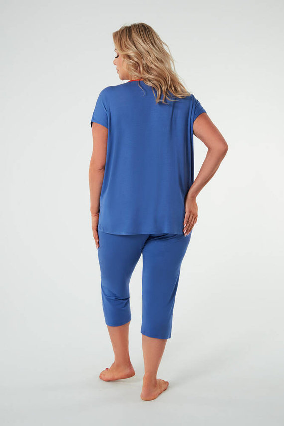 Paola Pigiama donna manica corta, pantaloni 3/4 Moda italiana - blu