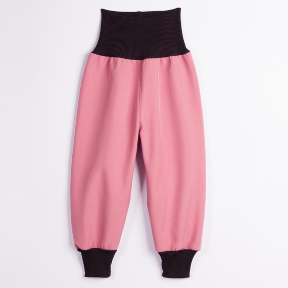 Nicol Pantaloni softshell bambini con pile, vita alta, polsini - rosa cipria