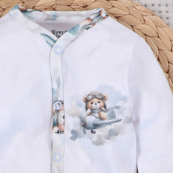 NINI BABY BEAR PILOT tutina in cotone organico ABN-5748/BIA