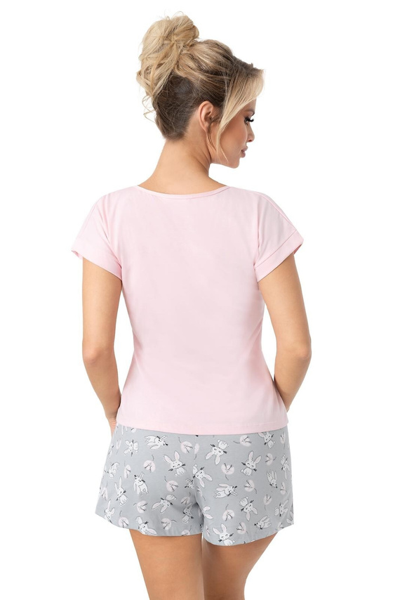 Pigiama donna Bunny Short Donna rosa - cotone, manica corta, set confortevole