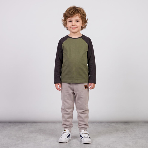 228140 Nicol FARMA Maglia raglan bambino verde mélange cotone