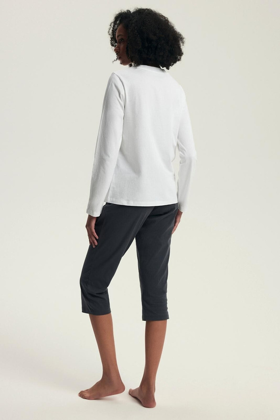 Pigiama Henderson donna Danna 43686 crema - cotone, manica lunga, taglio confortevole