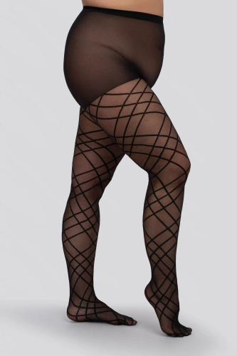 Collant Mona Grid 30 DEN Queen Size – elegante motivo rete
