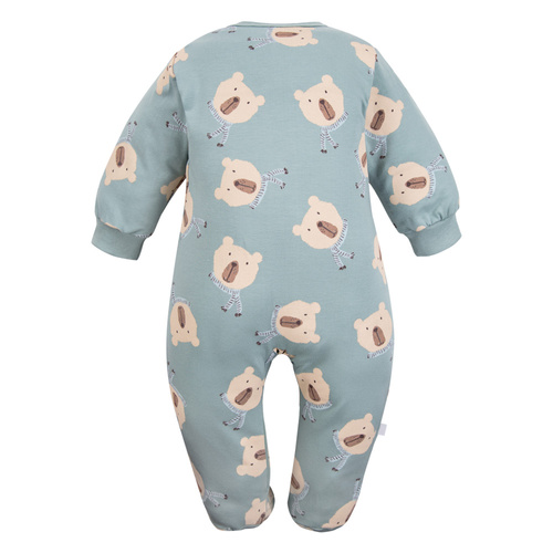 Pigiama per bebè in orsacchiotto, cotone, con piedini, Beary Cool Eevi- salvia