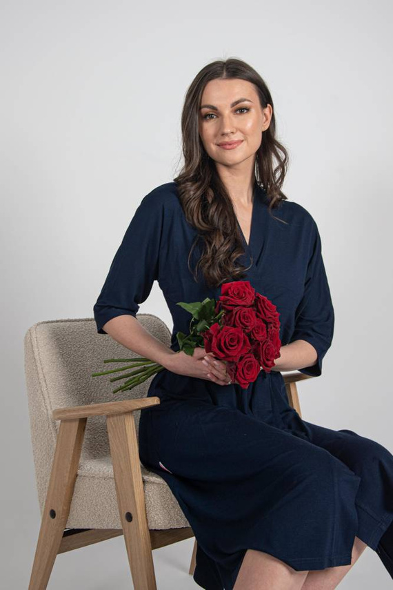 942 Visa Vestaglia lunga De Lafense - blu navy