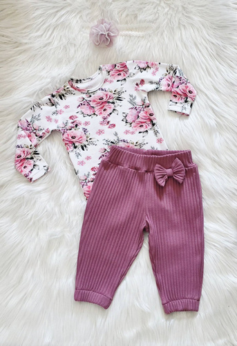 Pantaloncini Bambarillo a coste rosa per ragazza con fiocco Piwonie