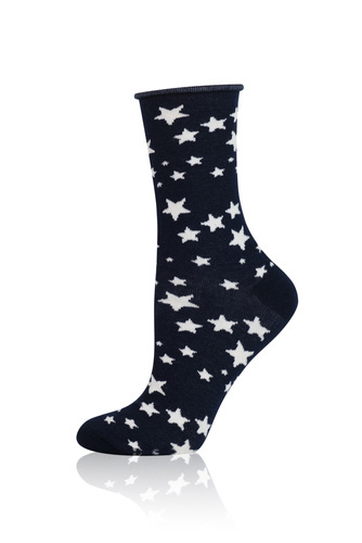 S173D Calzini Libra Moda Italiana - blu navy/ecru
