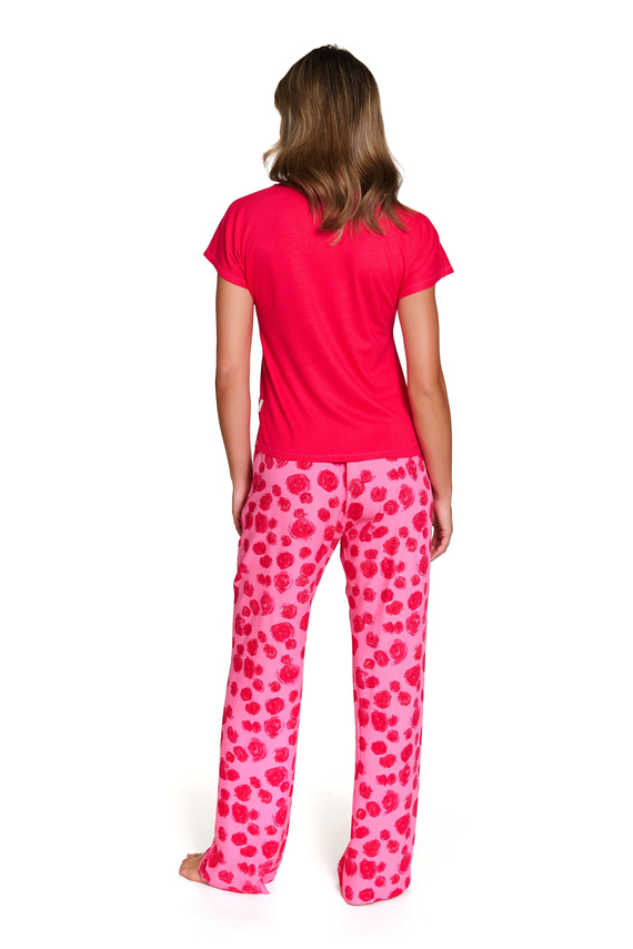 7361 Pigiama da donna Doctor Nap - set in viscosa con motivo a rose - rose
