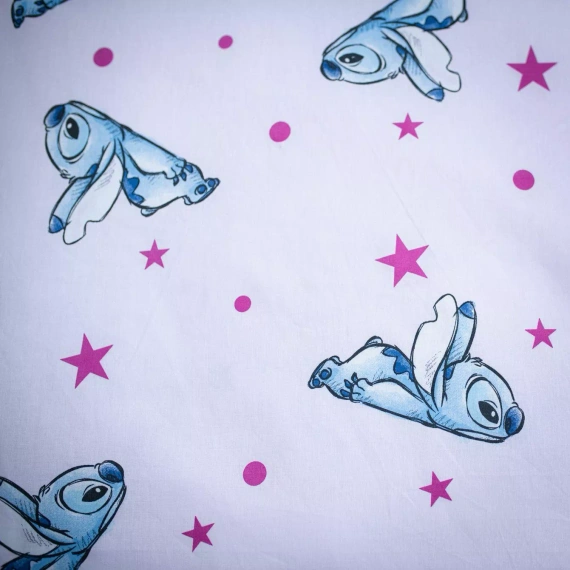 Biancheria da letto Lilo i Stitch JF24 140x200 rosa stelle 100% cotone