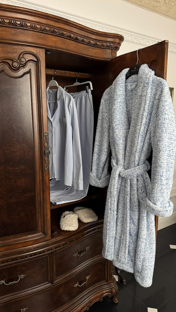 Accappatoio donna Sensis Ismina blu – morbido, soffice, al ginocchio
