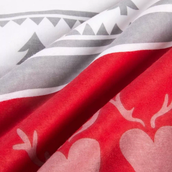 31516/1 Biancheria da letto natalizia in flanella Flanelove Darymex grigio rosso- set 100% cotone, caldo e morbido