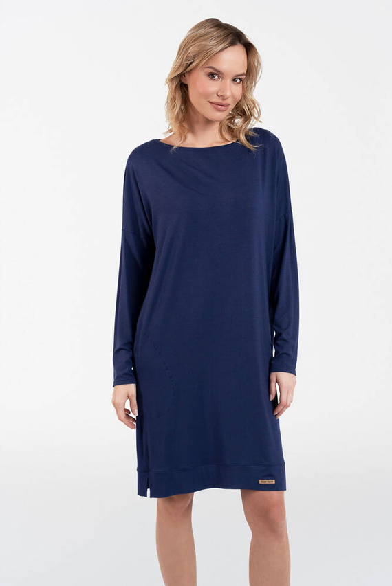 Akord tunica donna a maniche lunghe Moda Italiana - blu navy