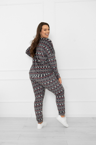 Set donna Navara - set in pile con motivo natalizio con renne Italian Fashion - grafite