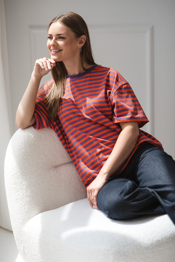 Mamahood T-shirt gravidanza e allattamento Milk&Love viola e arancione - comoda ed elegante