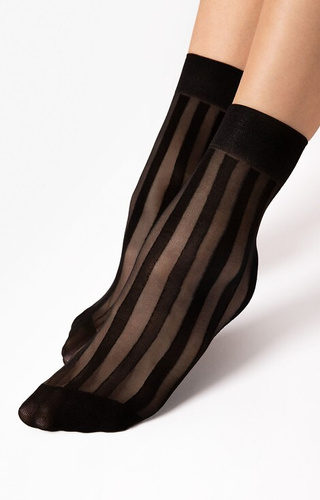 G 1194 Vibe Calze da donna Fiore 20 den nero - fantasia a righe, elegante