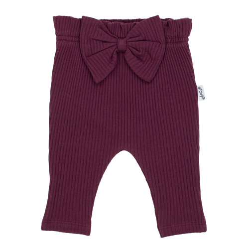 217016 Alisa Pantaloni in cotone Nicol a coste con fiocco