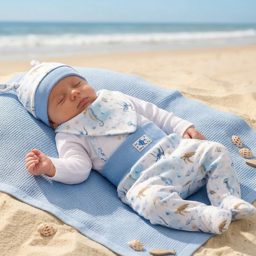 Completo neonato SEA OF JOY NINI cotone biologico OEKO-TEX morbido sicuro