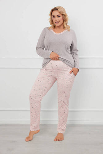 Rosaria Pigiama donna maniche lunghe, pantaloni lunghi Moda italiana - melange/stampa