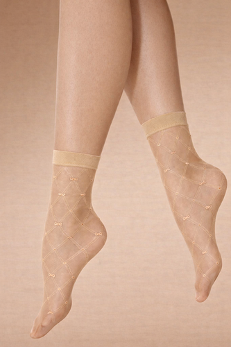 Calzini donna Knittex Hold 20 den – calzini con motivo geometrico naturel