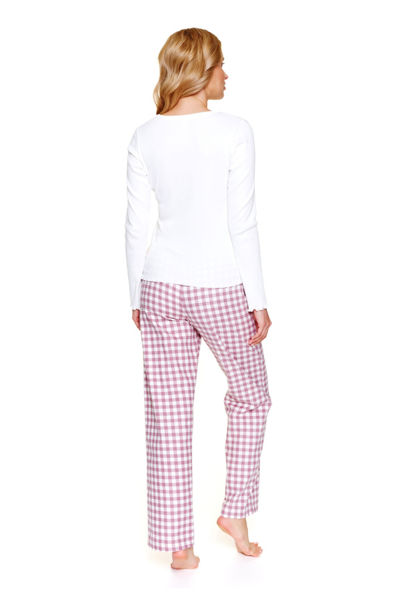 Doctor Nap 7302 - Pigiama da donna con maniche lunghe e pantaloni a quadri