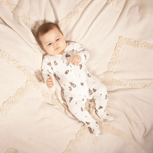 221031 Tutina neonato Nicol cotone 100% fiori con piedini