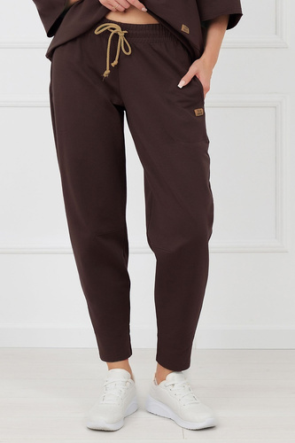 Pantaloni tuta Kaori Italian Fashion cotone marrone