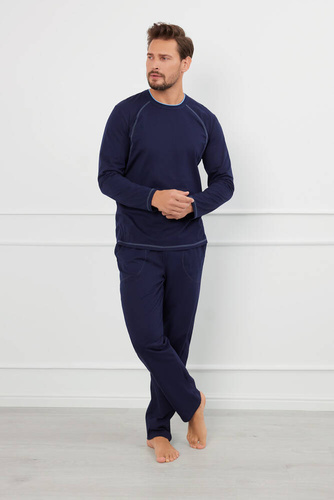 Salomon Pigiama uomo manica lunga, pantaloni lunghi Moda italiana - blu navy/blu