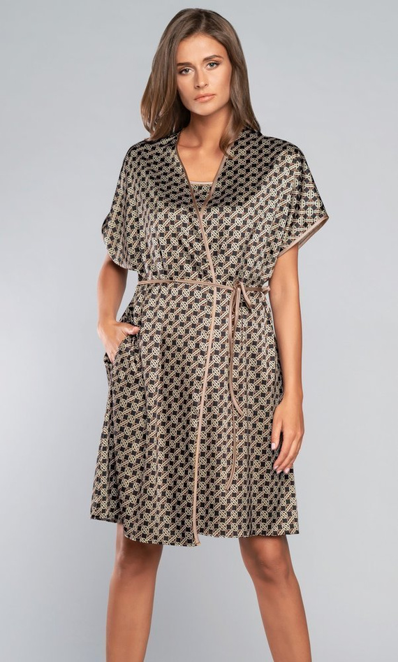 Accappatoio Ellipse a maniche corte Moda Italiana - marrone