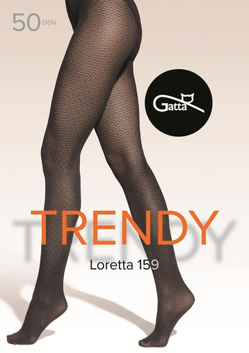 Loretta 159 Gatta collant donna - fantasia, 50 den, opaco - nero