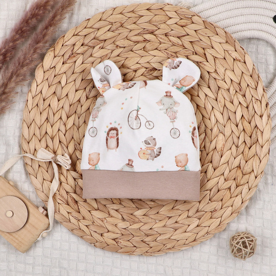 ABN-5598 Cappellino Circus Nini - 100% cotone biologico, morbido e sicuro