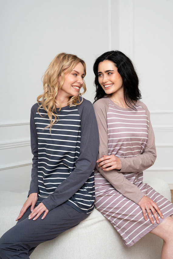 Camicia da notte Oda Moda Italiana - stampa cappuccino