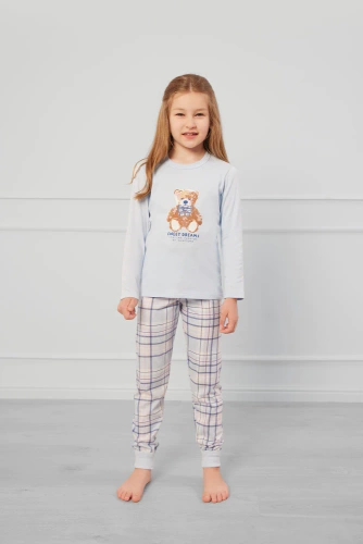 Katrin Pigiama da bambina Moda italiana - blu/stampa