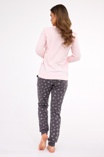 163/461 Neve Pigiama donna Cornette rosa cotone, manica lunga | Comfort e stile invernale