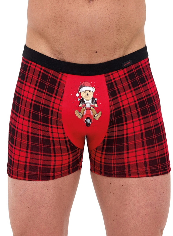 Cornette Gift 914/08 completo uomo natalizio boxer e calzini rosso-nero