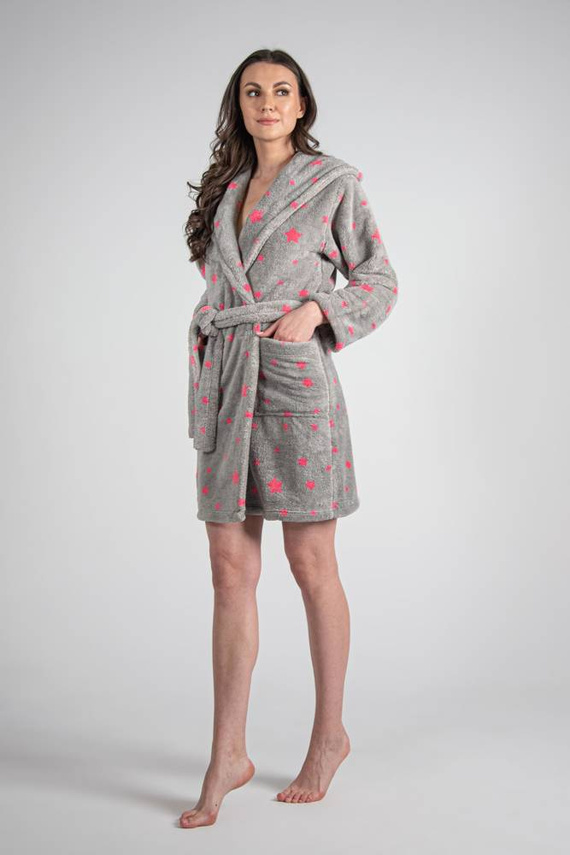 673 Accappatoio corto da donna Stars Forex - grigio