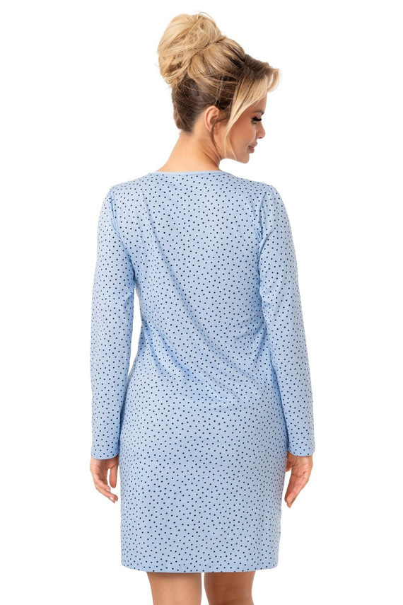 Camicia da notte Donna Star blu - cotone, manica lunga, confezionata in un sacchetto di plastica